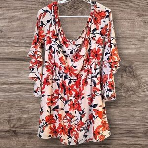 Style Loft Floral Ruffle Sleeve Dress Size Large (L)- A12